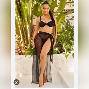 ⚡3/40$⚡ Fashion Nova Black Arabella Swim Cover-Up Maxi Skirt